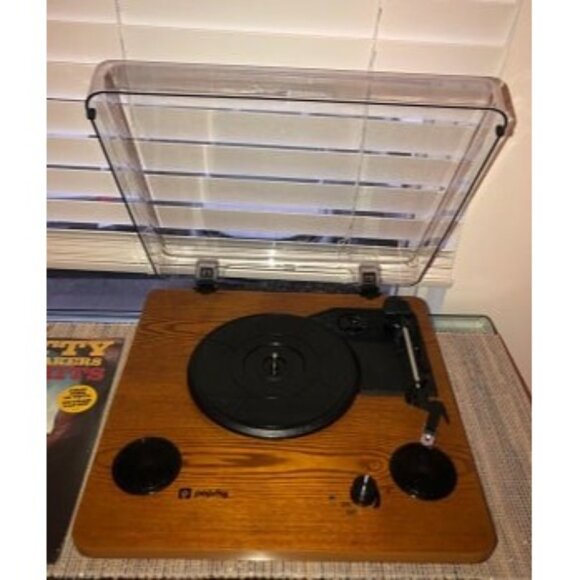 New Record Player, 3-Speed Turntable Bluetooth Vinyl Record Player with Speaker - Picture 4 of 4